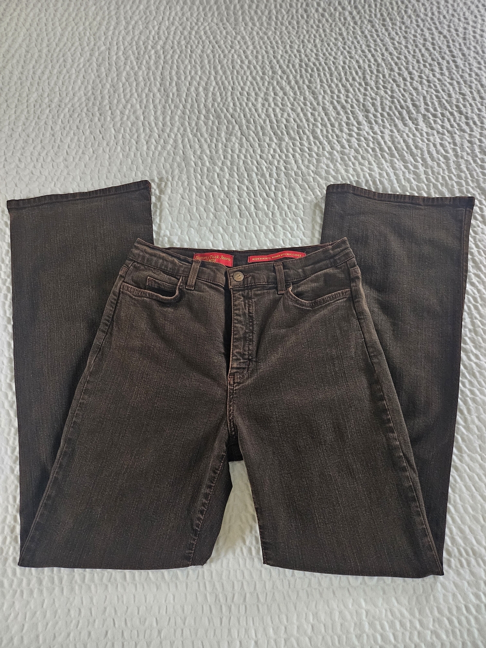 Tummy Tuck Brown Jeans 10 Spandex Shapewear Cottage Core Hippie Boho Retro 70s